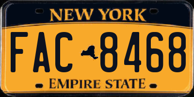 NY license plate FAC8468