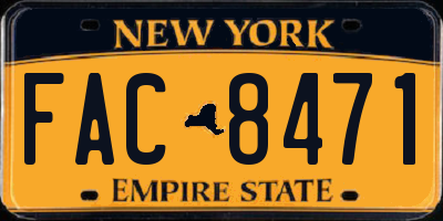 NY license plate FAC8471