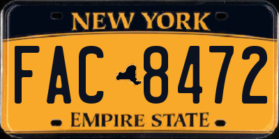 NY license plate FAC8472