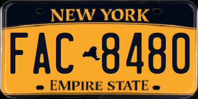 NY license plate FAC8480