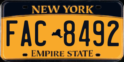 NY license plate FAC8492