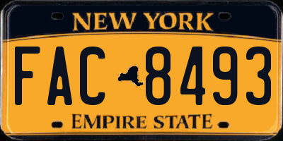 NY license plate FAC8493