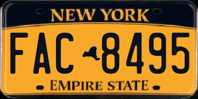 NY license plate FAC8495