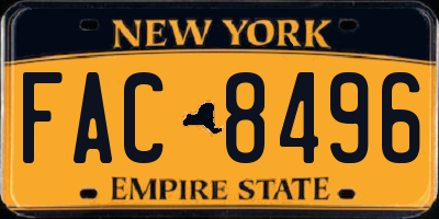 NY license plate FAC8496