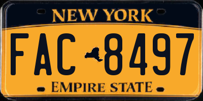 NY license plate FAC8497