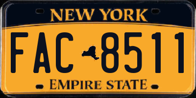 NY license plate FAC8511