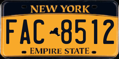 NY license plate FAC8512