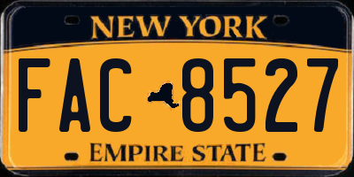 NY license plate FAC8527