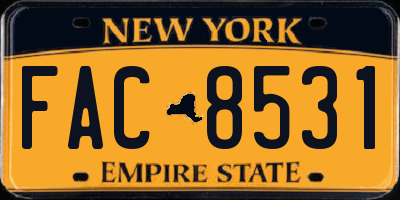 NY license plate FAC8531