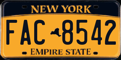 NY license plate FAC8542