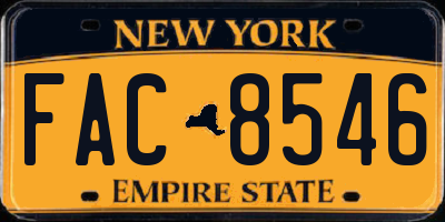 NY license plate FAC8546