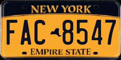 NY license plate FAC8547