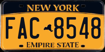 NY license plate FAC8548