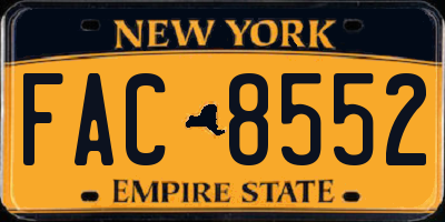 NY license plate FAC8552