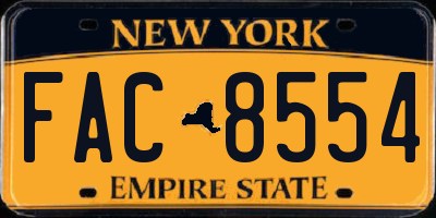 NY license plate FAC8554