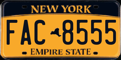 NY license plate FAC8555