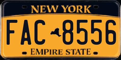 NY license plate FAC8556