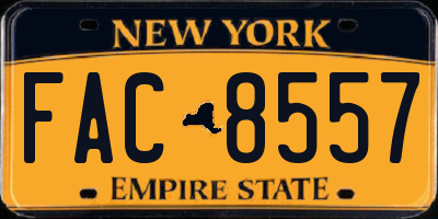 NY license plate FAC8557