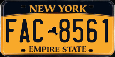 NY license plate FAC8561