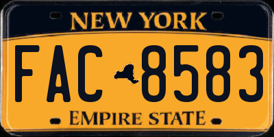 NY license plate FAC8583