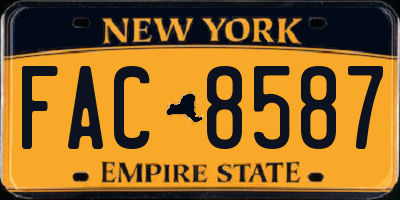 NY license plate FAC8587