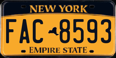 NY license plate FAC8593