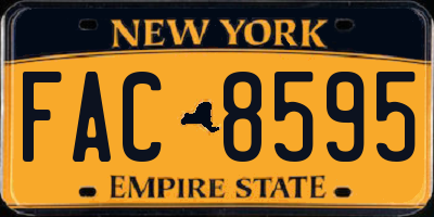 NY license plate FAC8595