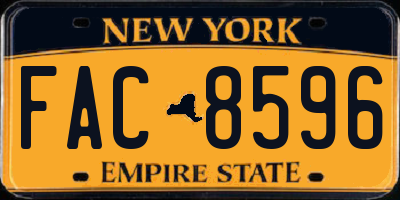 NY license plate FAC8596