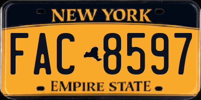 NY license plate FAC8597