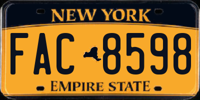 NY license plate FAC8598