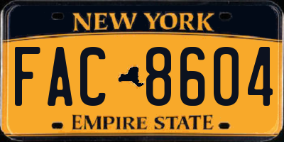 NY license plate FAC8604