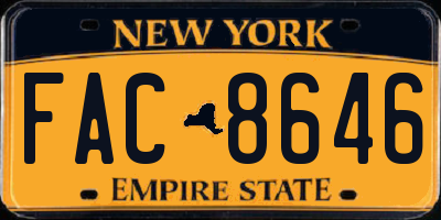 NY license plate FAC8646