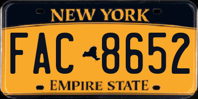 NY license plate FAC8652