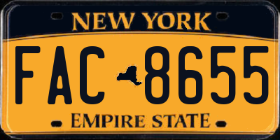 NY license plate FAC8655