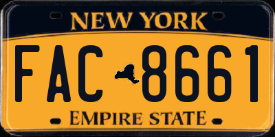 NY license plate FAC8661