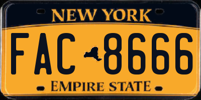 NY license plate FAC8666