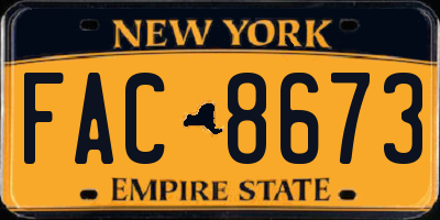 NY license plate FAC8673