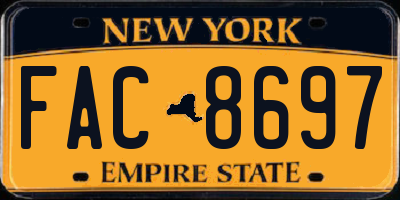 NY license plate FAC8697