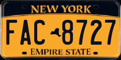 NY license plate FAC8727