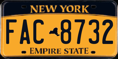 NY license plate FAC8732