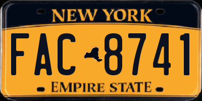 NY license plate FAC8741