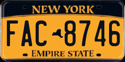 NY license plate FAC8746