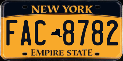 NY license plate FAC8782