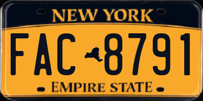 NY license plate FAC8791