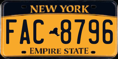 NY license plate FAC8796