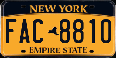 NY license plate FAC8810