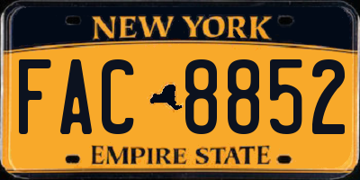NY license plate FAC8852