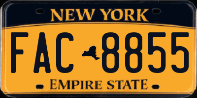 NY license plate FAC8855