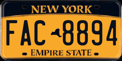 NY license plate FAC8894