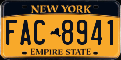 NY license plate FAC8941